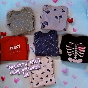 "Newborn" NWT baby girl onesie lot 👶 💝